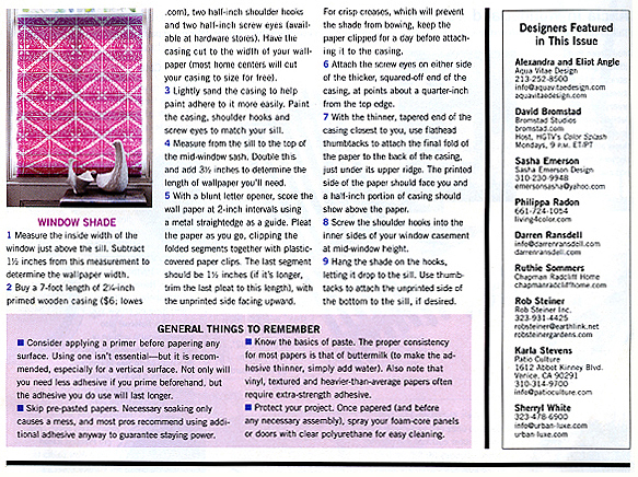 In Style Home Spring 2007 Off the Wall Pg 137
